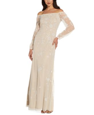 Adrianna Papell - Women's Embellished Off-The-Shoulder Gown
