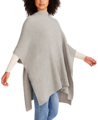 Plush Solid Funnel Collar Poncho 