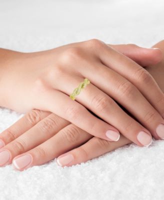 Cubic Zirconia Fashion in Sterling Silver and 14K Gold Over Sterling Silver Twisted Ring