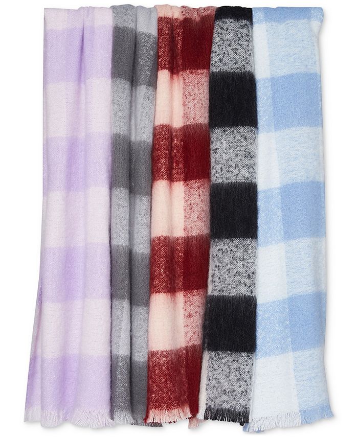 Steve Madden TwoTone Buffalo Check Blanket Scarf, Created for Macy's
