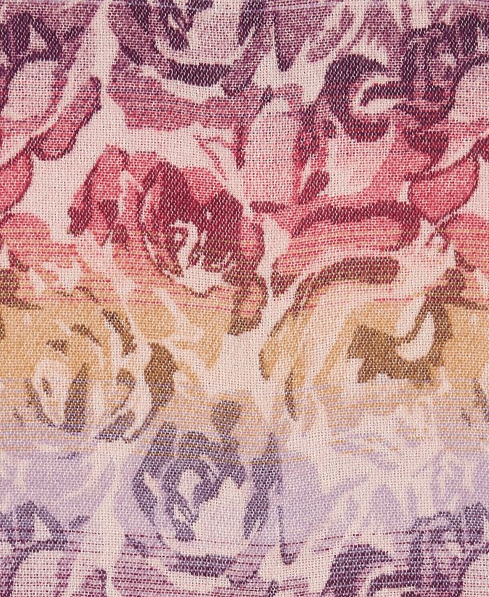 Steve Madden Women's Vibrant Rose Jacquard Blanket Scarf With Fringe