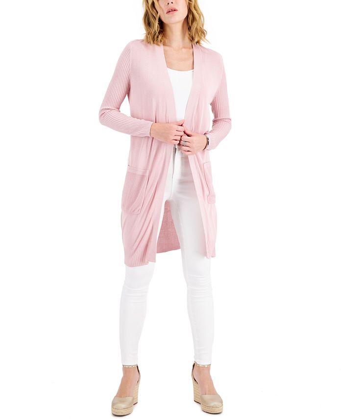 INC International Concepts Women's Ribbed Duster Cardigan, Created for