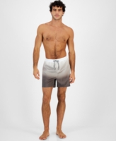 I.n.c. International Concepts Men's Sunrise Ombre Swim Trunks, Created for Macy's - Bright White Combo