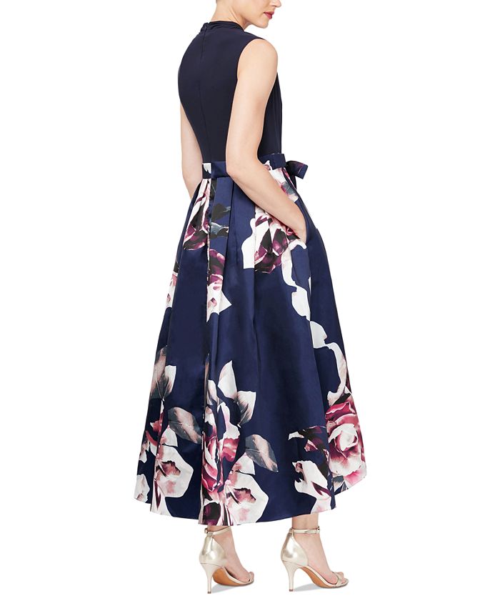 SL Fashions Petite Floral-Print High-Low Dress - Macy's