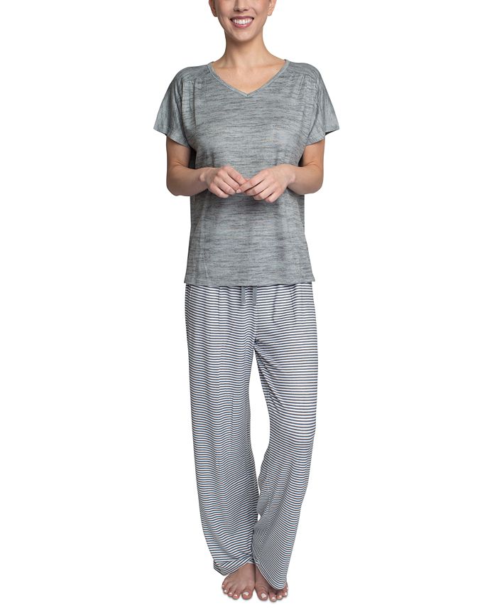 Hanes Women's Relaxed Butter-Knit Short Sleeve Pajama Set - Macy's