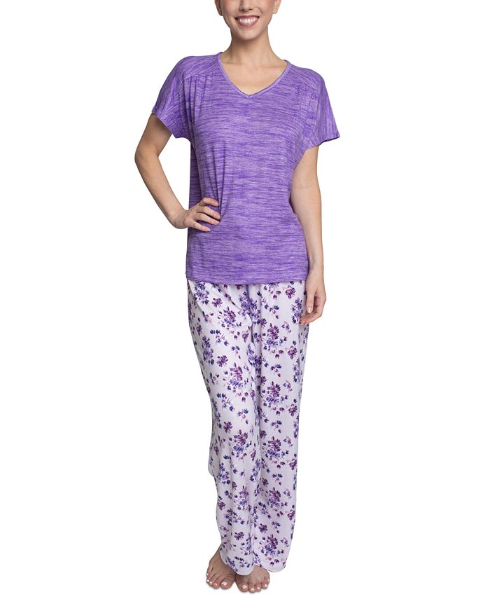 Hanes Women's Relaxed Butter-Knit Short Sleeve Pajama Set - Macy's