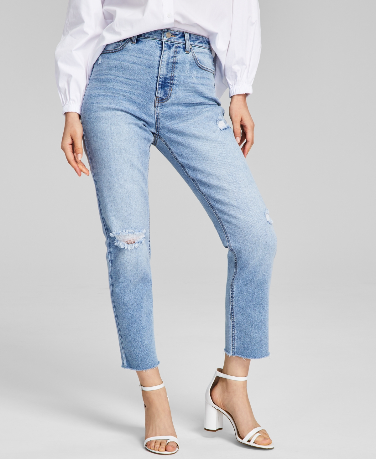  And Now This Women's True Mom Button-Fly Ripped Jeans