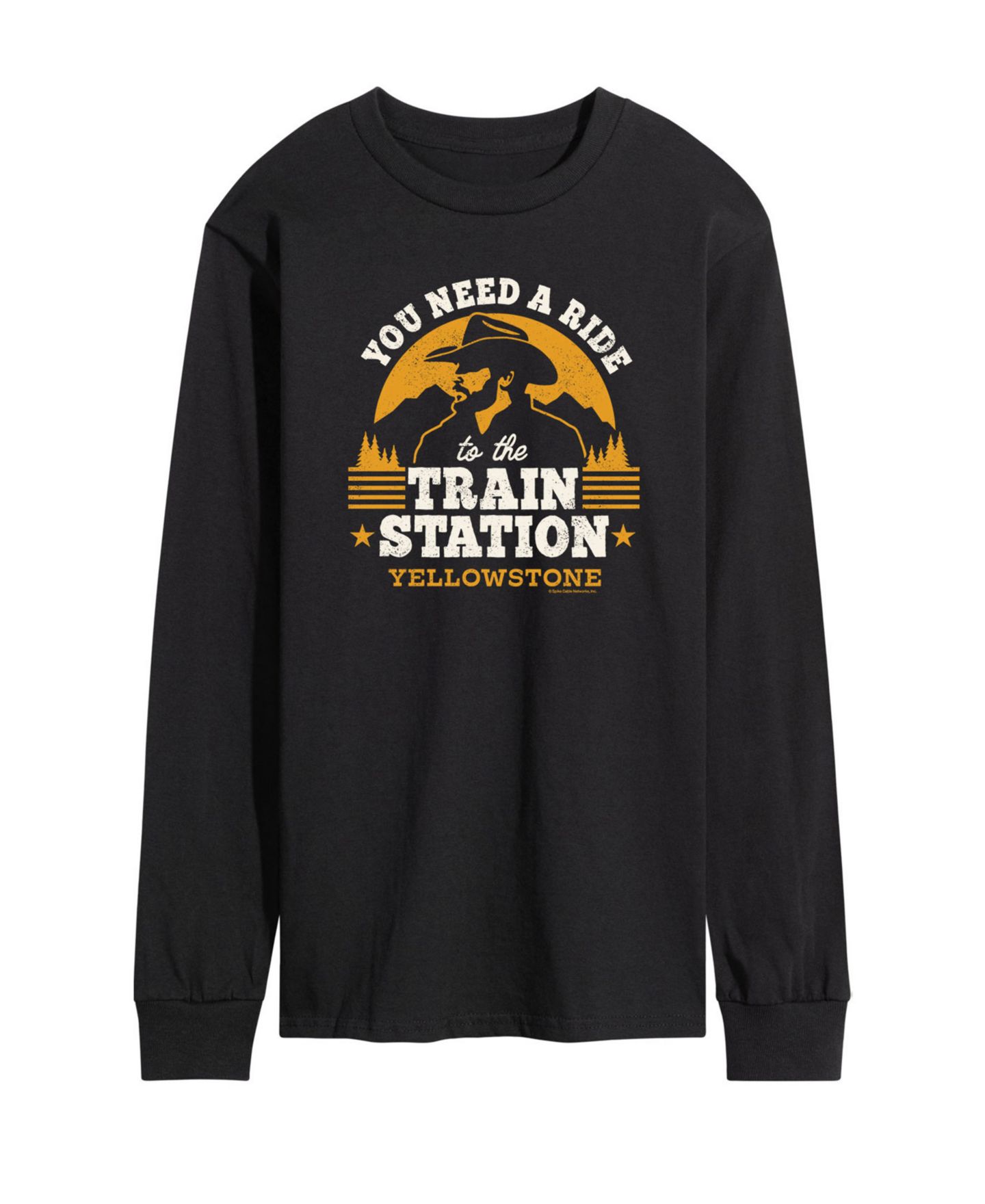 Мужская футболка AIRWAVES Yellowstone Train Station Long Sleeve, цвет: Чёрный — фото 1