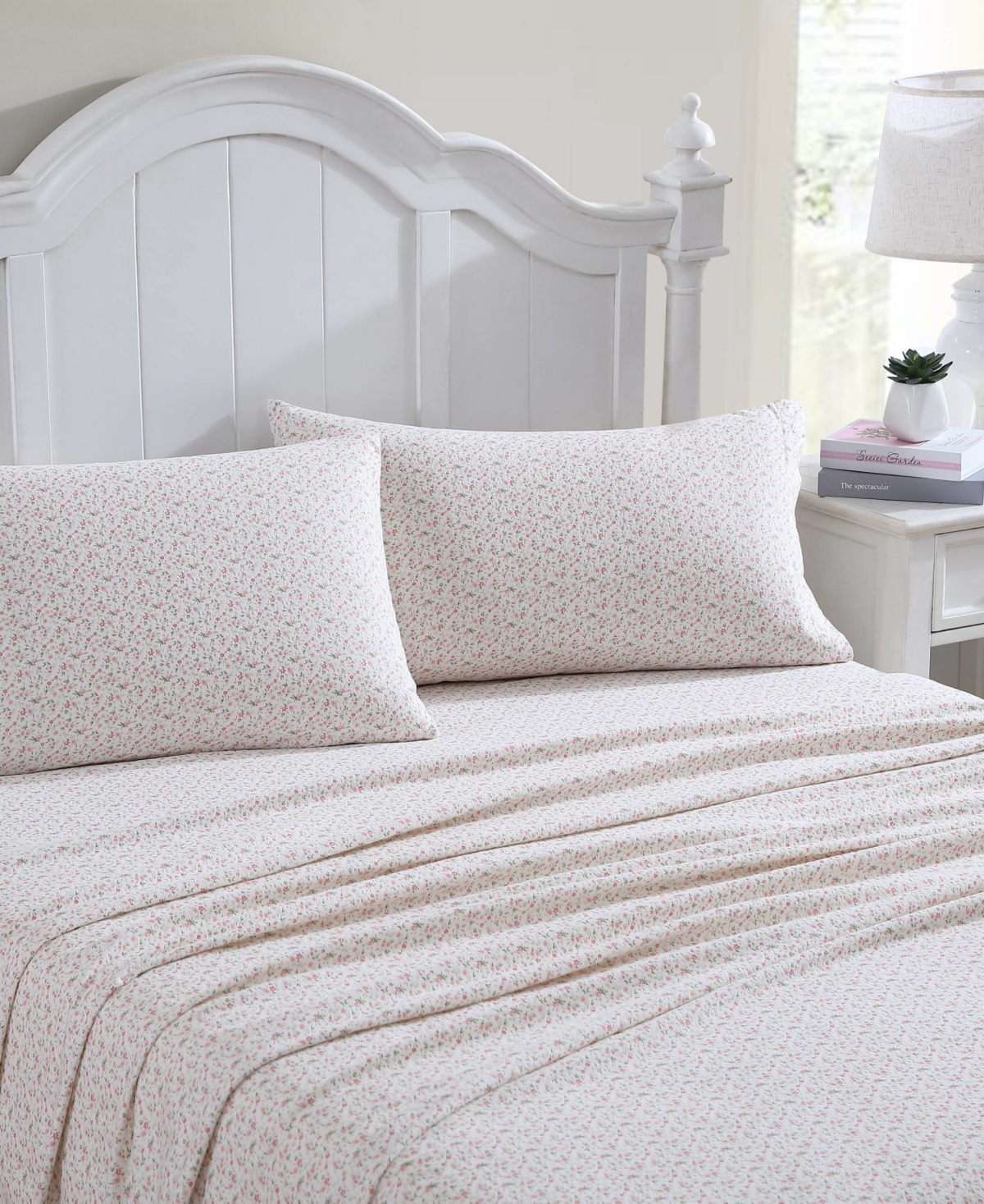 Laura Ashley Cotton Flannel 4-piece Sheet Set, Queen In Evie