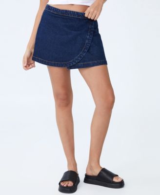 Women s Wrap Micro Mini Denim Skirt Macy s