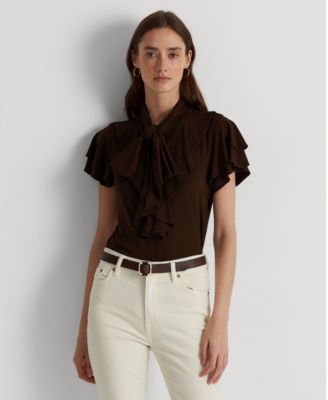 Lauren Ralph Lauren - Tie-Neck Jersey Blouse