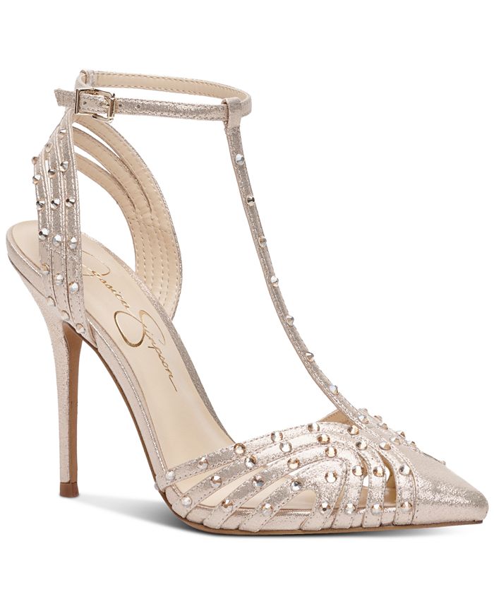 Studded t sales strap heels