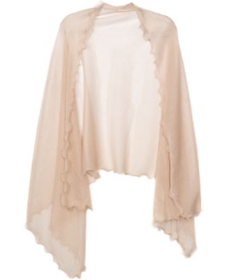 Ruffle-Edge Metallic Evening Wrap