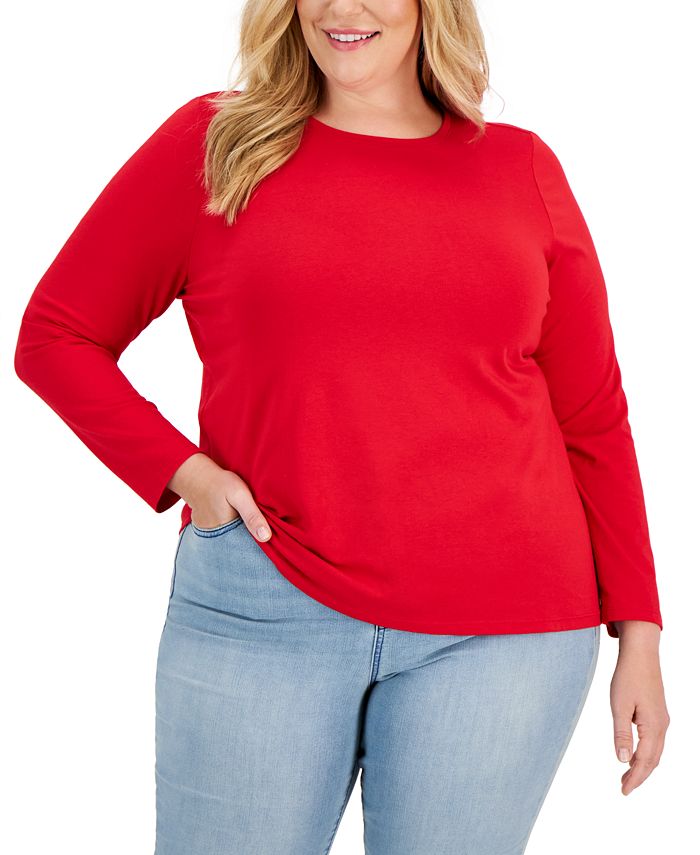 Macy's red plus size tops new arrivals
