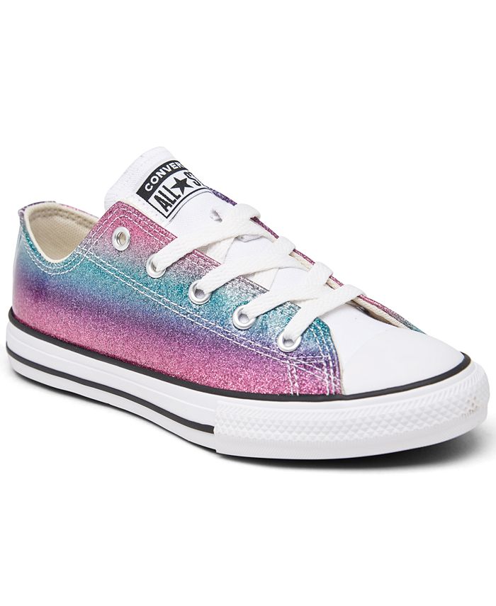 Converse Little Girls Chuck Taylor All Star Glitter Drip Low Top Casual Sneakers from Finish Line -