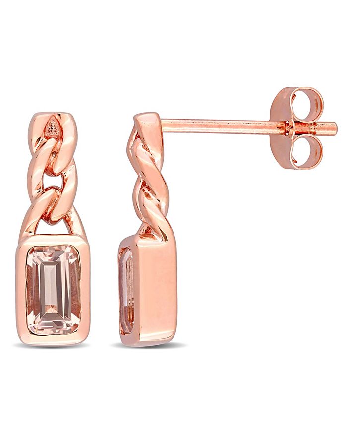 Macy s 10K Rose Gold Plated Morganite Link Drop Earrings Macy s