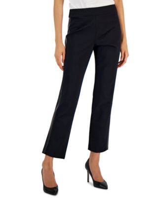 JM Collection - Women's Pleather Side Panel Ponte Pants