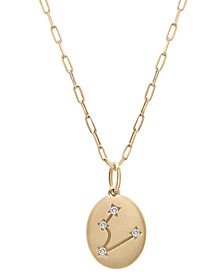 Diamond Pisces Constellation 18" Pendant Necklace (1/20 ct. tw) in 10k Yellow Gold, Created for Macy's