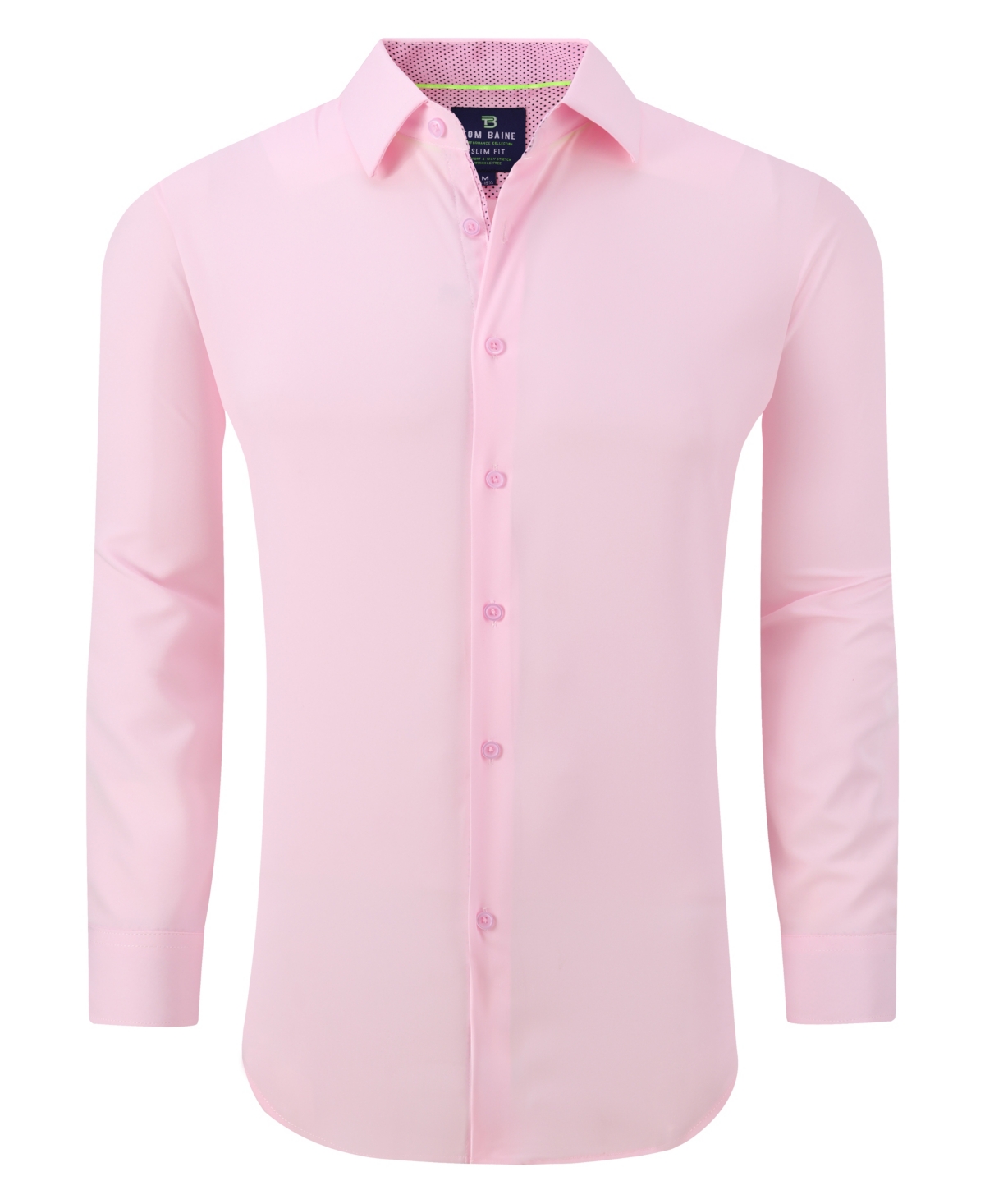 Men's Slim Fit Performance Solid Button Down Shirt - Pink