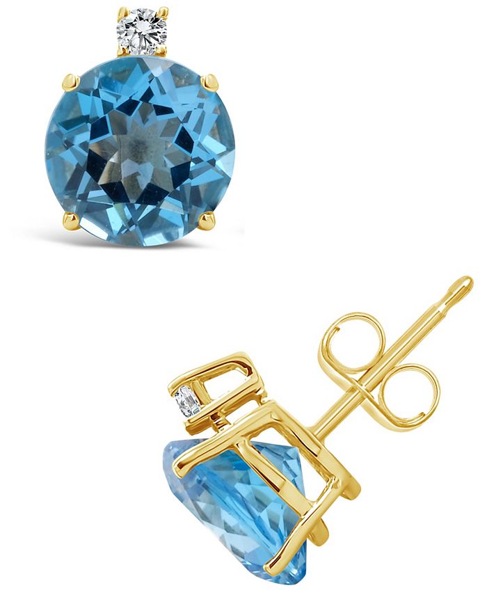Macy's blue store topaz earrings