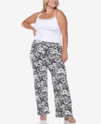 Plus Size Floral Paisley Palazzo Pants