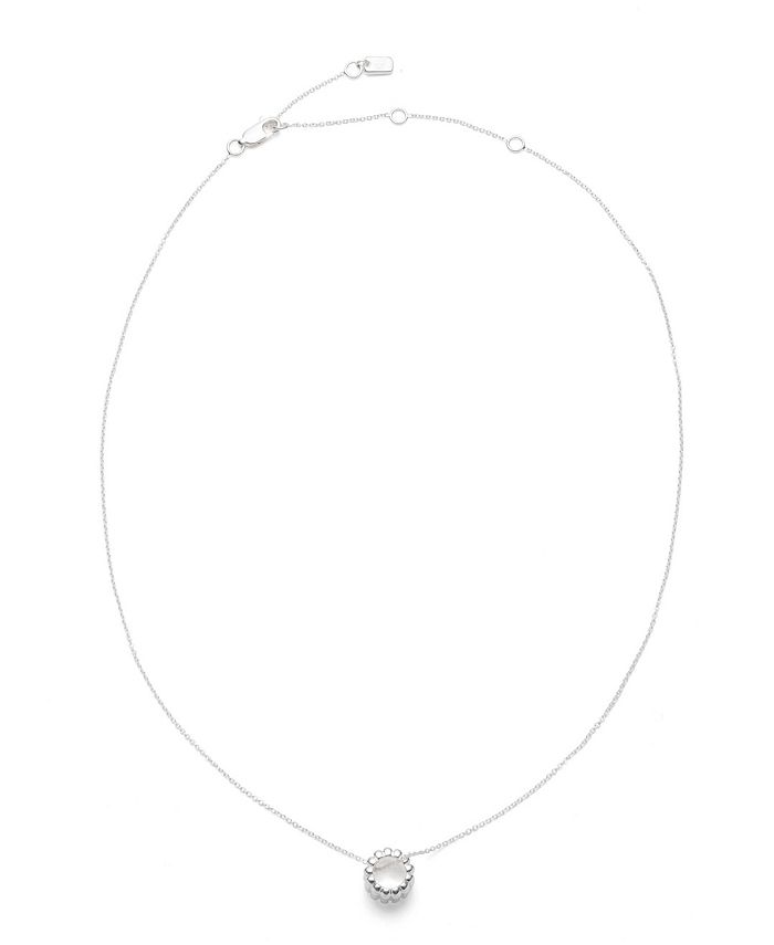 Lauren Ralph Lauren Sterling Silver Ribbed Ring Pendant Necklace - Macy's