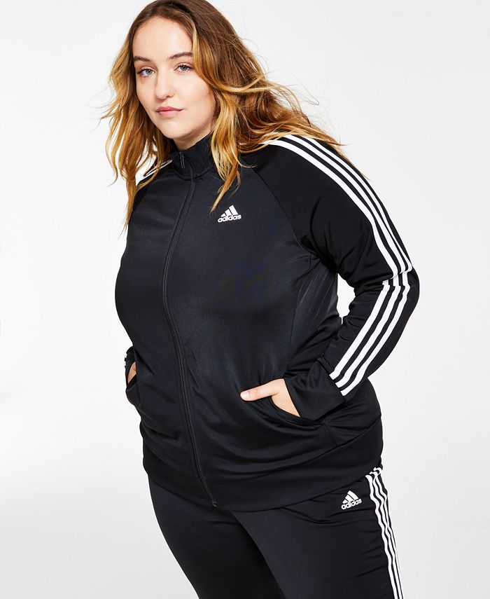 adidas Women's 3Stripe Tricot Track Jacket, XS4X Macy's