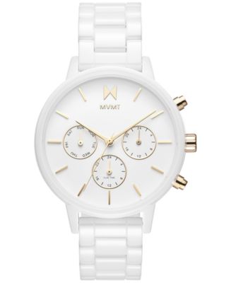 MVMT Nova White Ceramic Bracelet Watch 38mm - Macy's