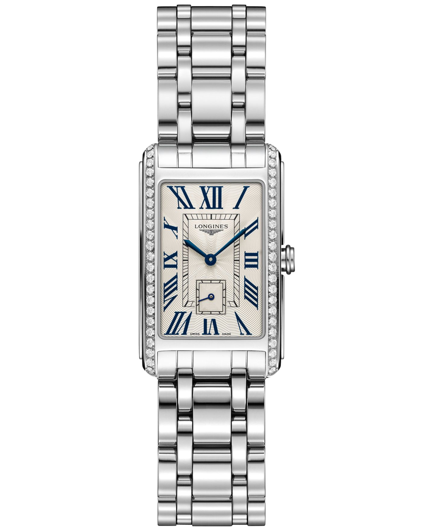 Женские часы Longines Swiss Quartz DolceVita Diamond (1/2 ct. t.w.) Stainless Steel Bracelet Watch 23x37mm — фото 1