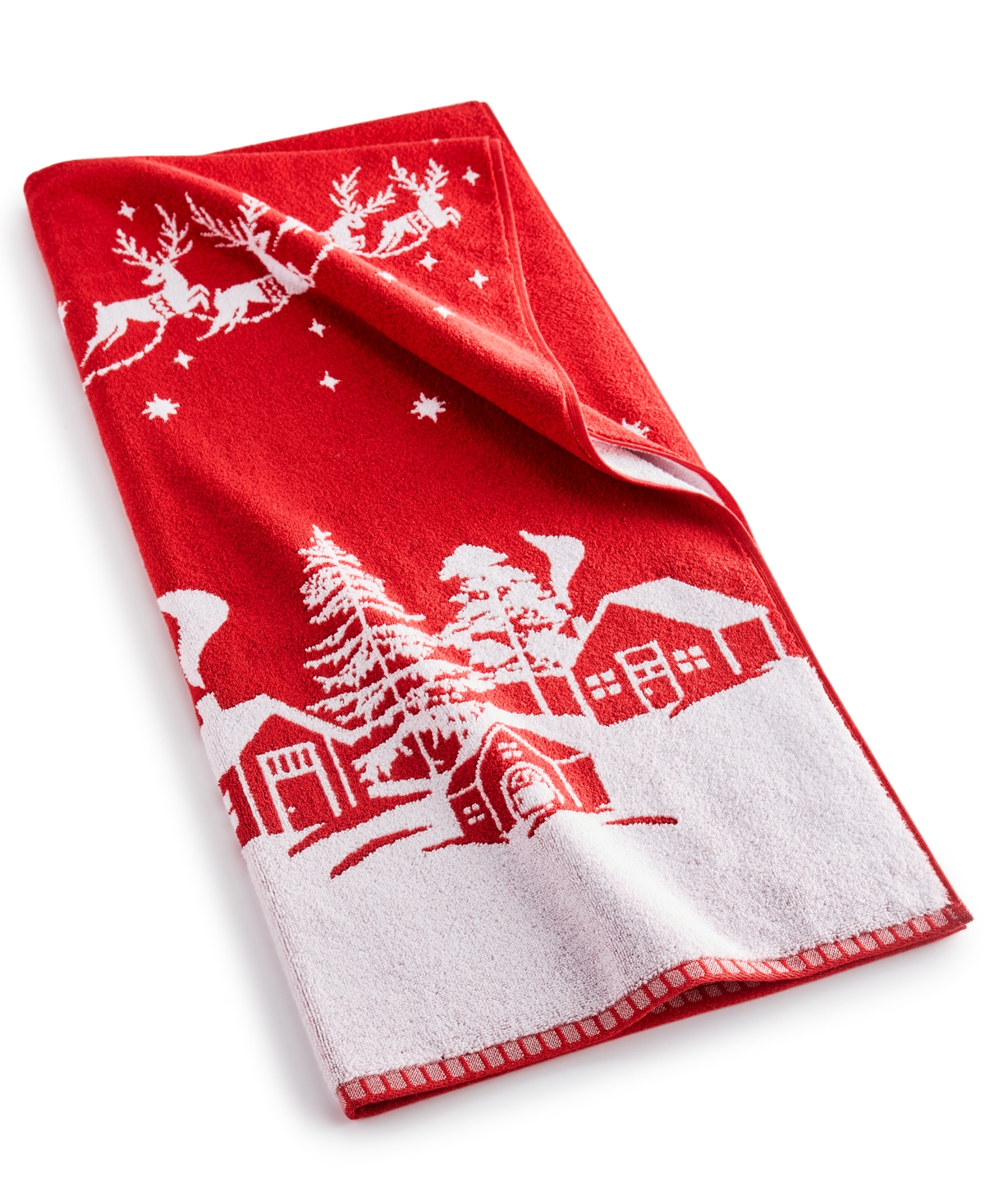 Charter Club Holiday Scene Bath Towel, 30" x 56", Created for Macy's Bedding