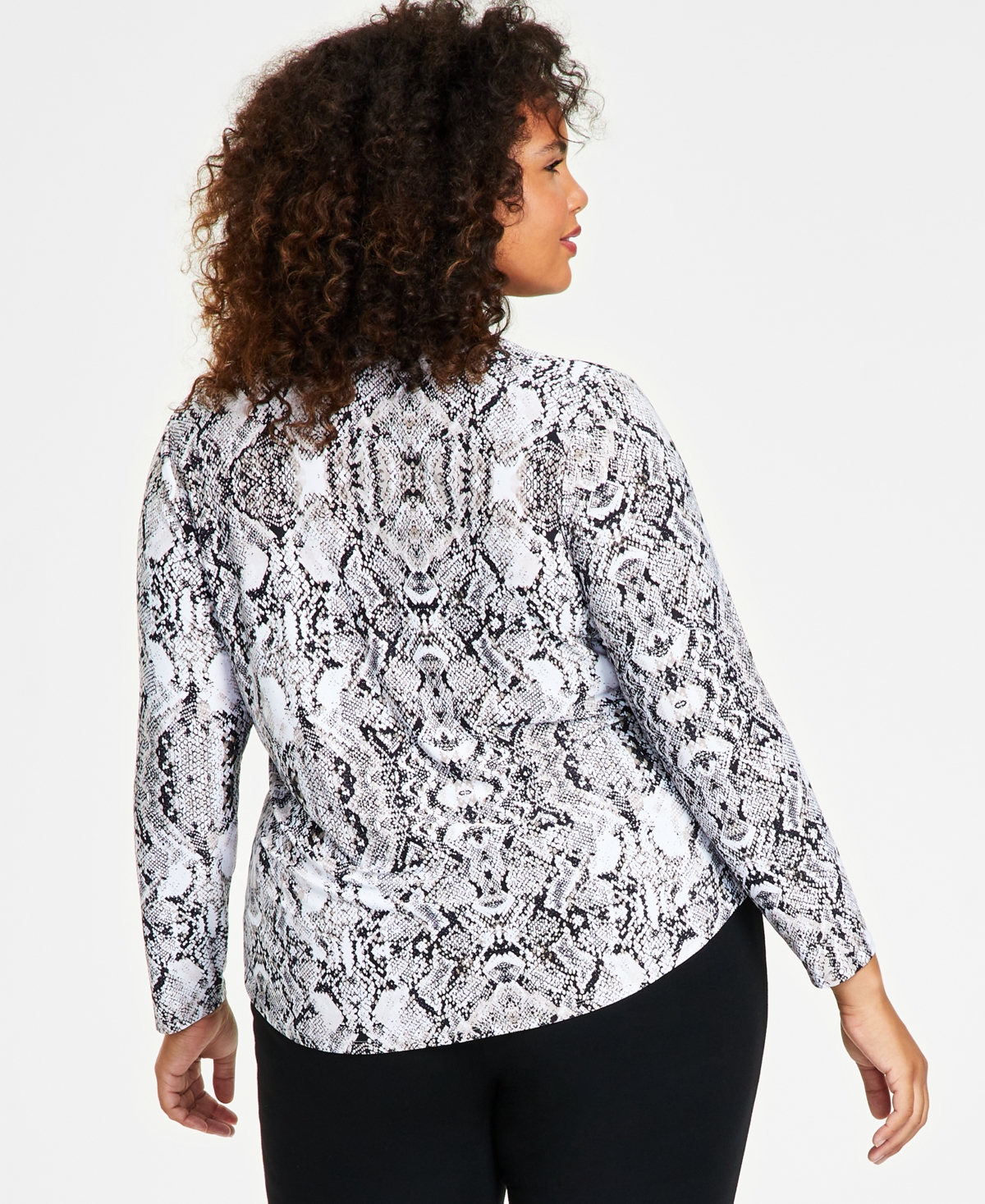 Inc International Concepts Plus Size Zip Pocket Top Pull On Ponte Pants Created For Macys In Printed Desert
