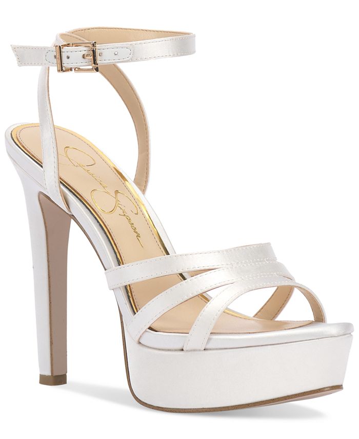 Jessica Simpson Women's Balina Bridal Ankle-Strap Platform Sandals - Macy's