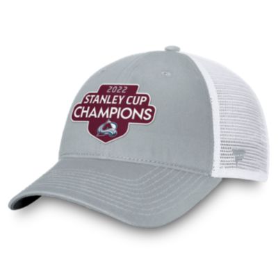 Men's Gray/White Colorado Avalanche 2022 Stanley Cup Champions Locker Room Trucker Adjustable Hat