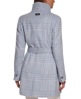calvin klein petite asymmetrical belted wrap coat