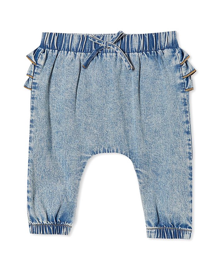 COTTON ON Baby Girls Ruffled Pull On Chambray Pants Macy's