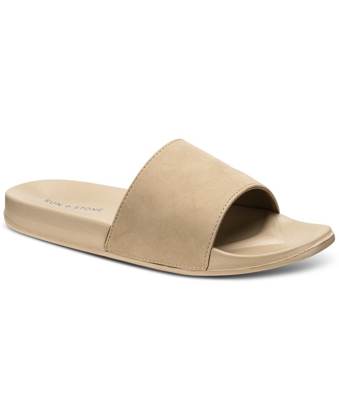 Faux suede slide sandals top