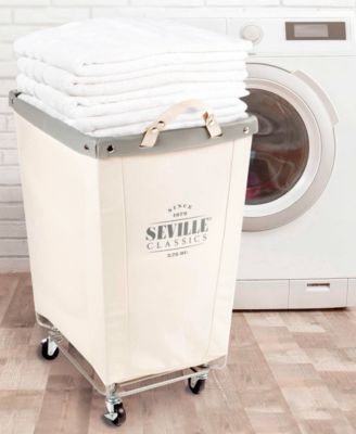 Commercial Grade Heavy-Duty Extra-Large Canvas Wheeled Laundry Hamper