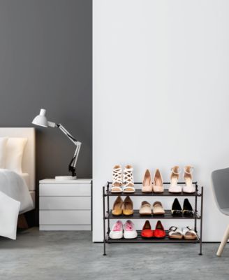 3-Tier Resin Slatted Shoe Rack