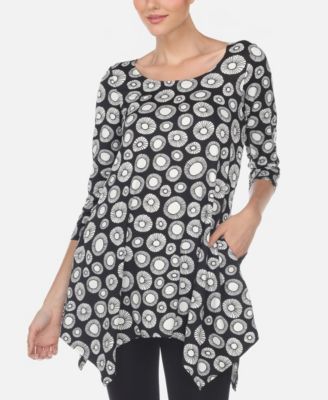 Women's Printed Geometric Circle Tunic Top