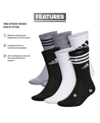 Men's Athletic Cushioned Mixed Crew Socks - 6pk.