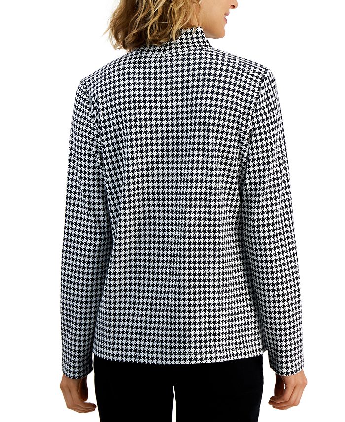 Karen Scott Petite Mock-Neck Printed Top, Created for Macy's - Macy's
