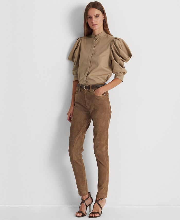Lauren Ralph Lauren Puff-Sleeve Cotton Broadcloth Shirt & Reviews ...