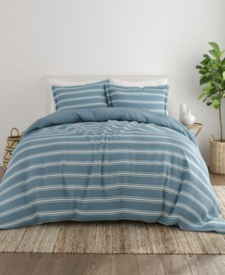 Ultra Soft Stripe Reversible 3- Pc. Comforter Set, Queen