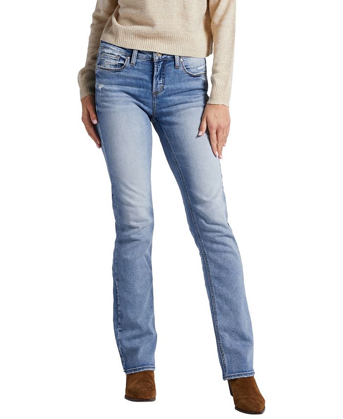 Silver Jeans Co. Women's Elyse Mid Rise Slim Bootcut Jeans - Macy's