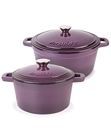Neo Cast Iron 3 Quart Covered Dutch Oven and 7 Quart Covered Stockpot, Set of 2
