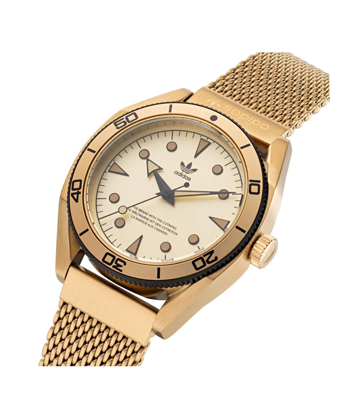 adidas Unisex Three Hand Edition Two Gold-Tone Mesh Strap Watch 42mm - Gold-Tone