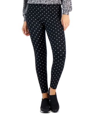 Style & Co - Women's Star Printed Fleece Mid-Rise Leggings