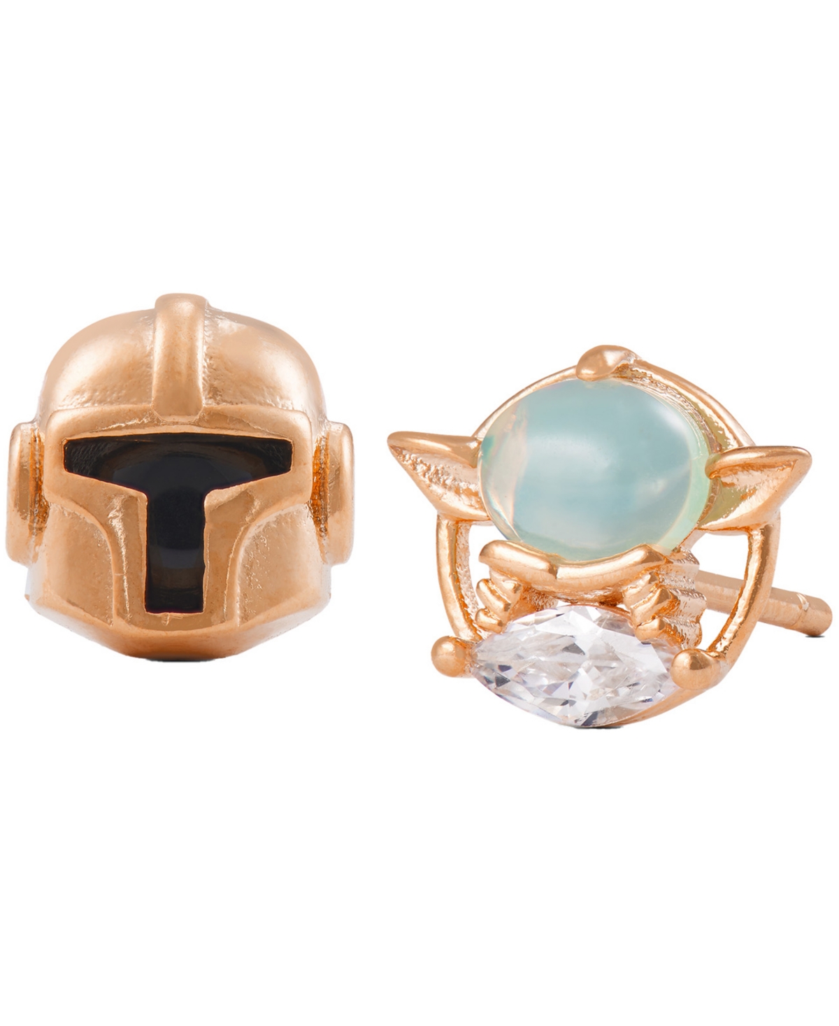 Girls Crew Star Wars Mandalorian Grogu Stud Earrings - Rose Gold-Plated