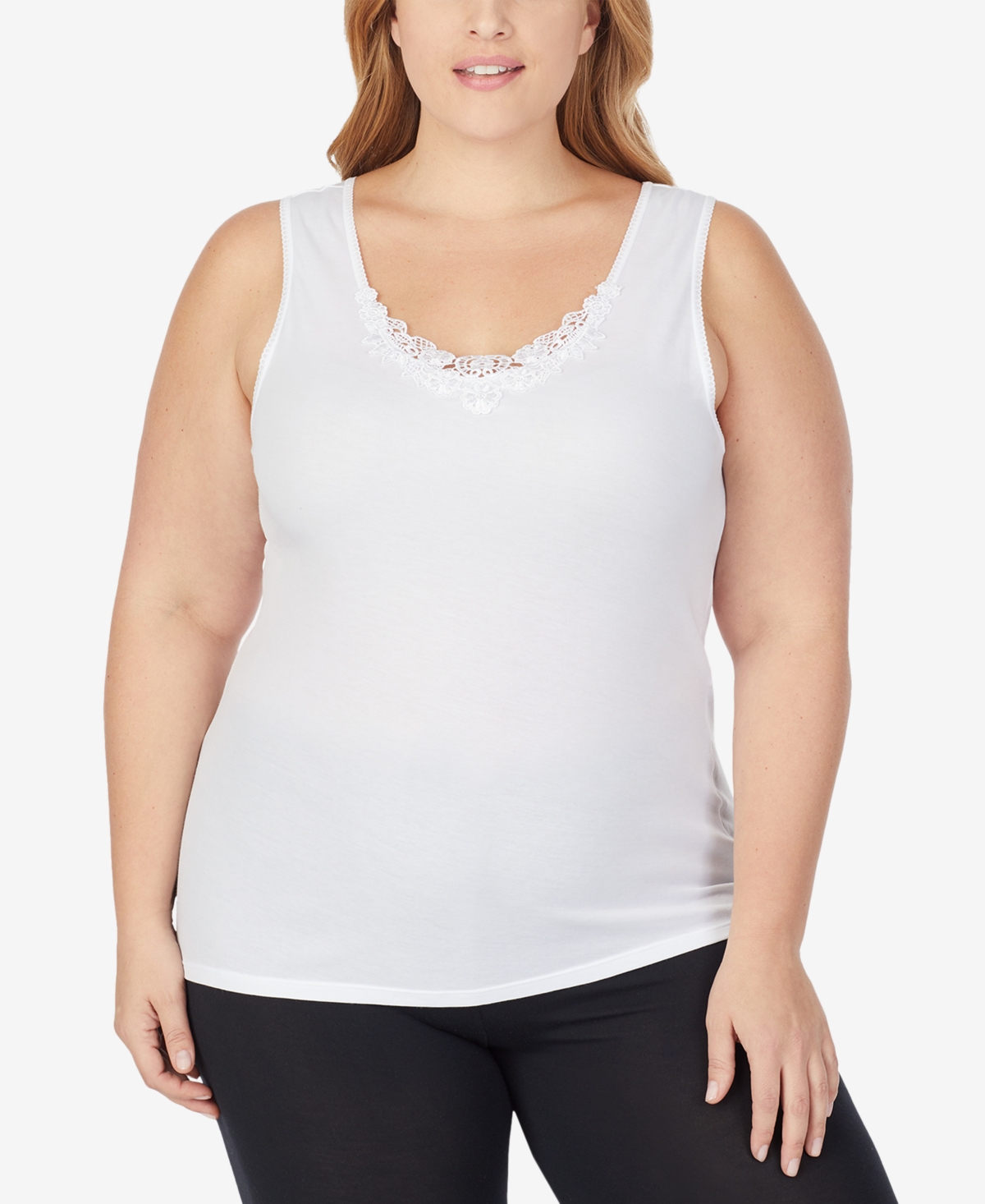UPC 086201004900 product image for Cuddl Duds Plus Size SofTech Venice Lace Detail Cami | upcitemdb.com