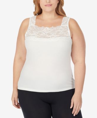 Cuddl Duds - Plus Size SofTech Stretch Lace Detail Cami